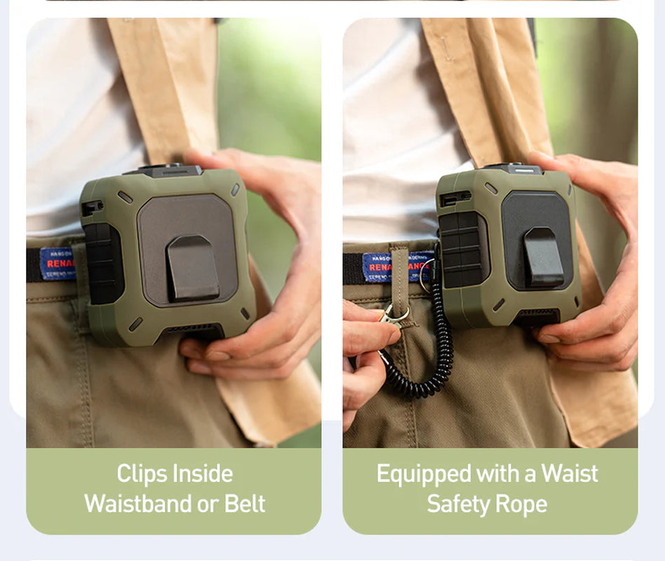[GOLD] Coolbelt Pro – Wearable Waist Fan & Power Bank with Desktop Stand