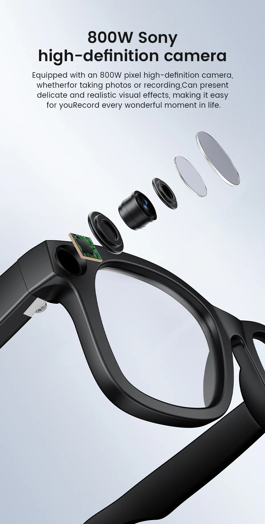 [GOLD] Cyanvue AI Smart Glasses – 8MP Camera Glasses with Music & Call Features
