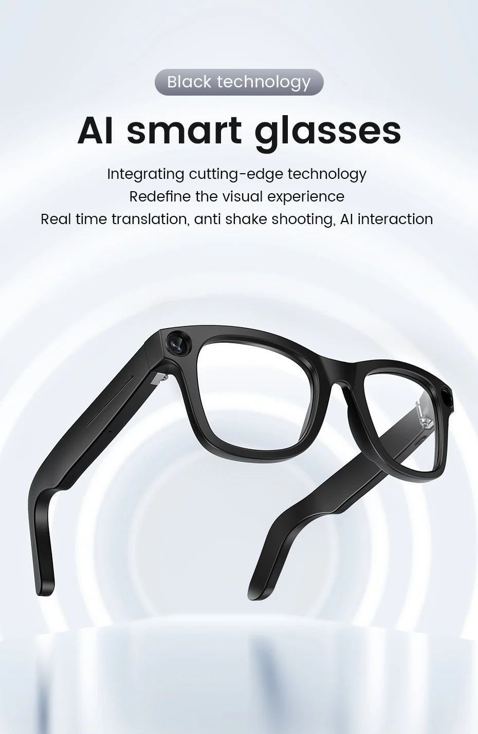 [GOLD] Cyanvue AI Smart Glasses – 8MP Camera Glasses with Music & Call Features