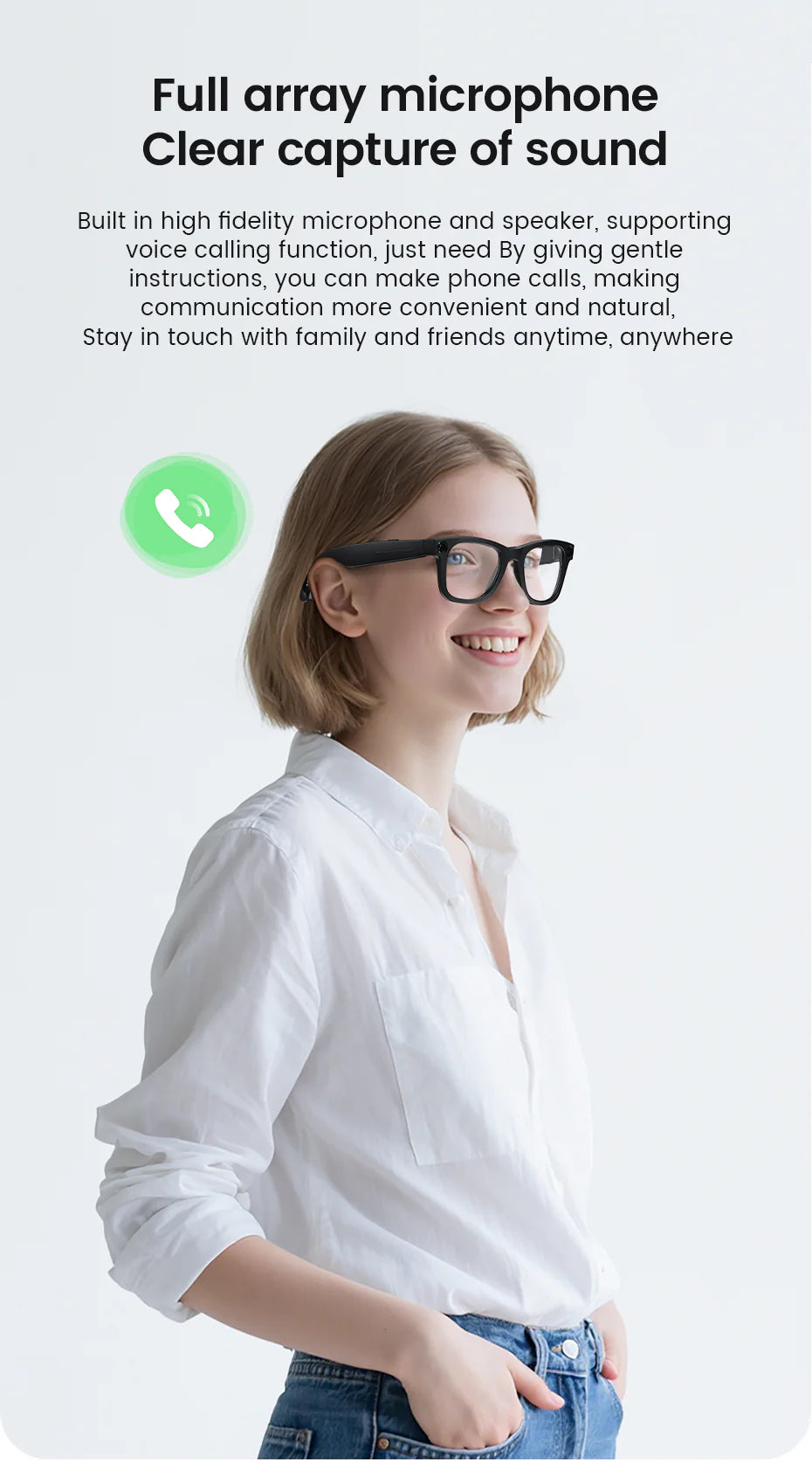 [GOLD] Cyanvue AI Smart Glasses – 8MP Camera Glasses with Music & Call Features