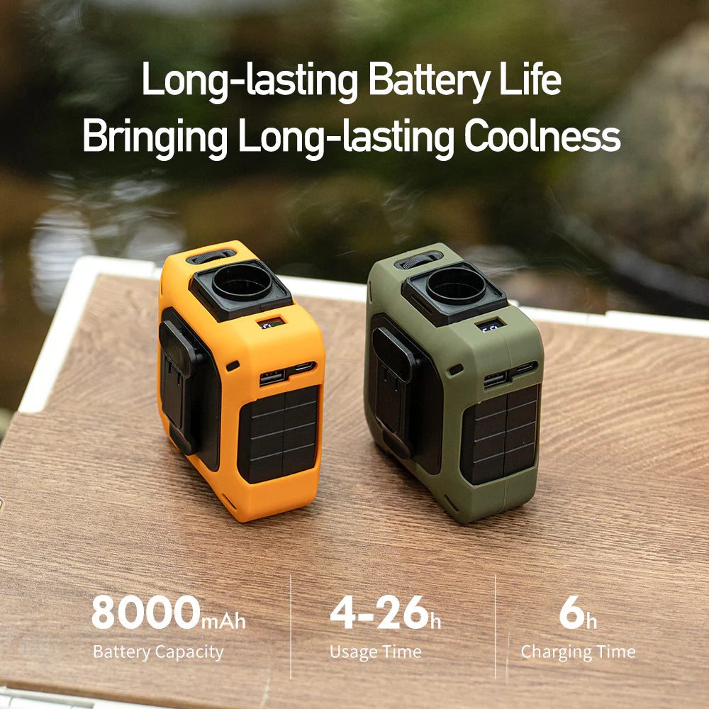 [GOLD] Coolbelt Pro – Wearable Waist Fan & Power Bank with Desktop Stand