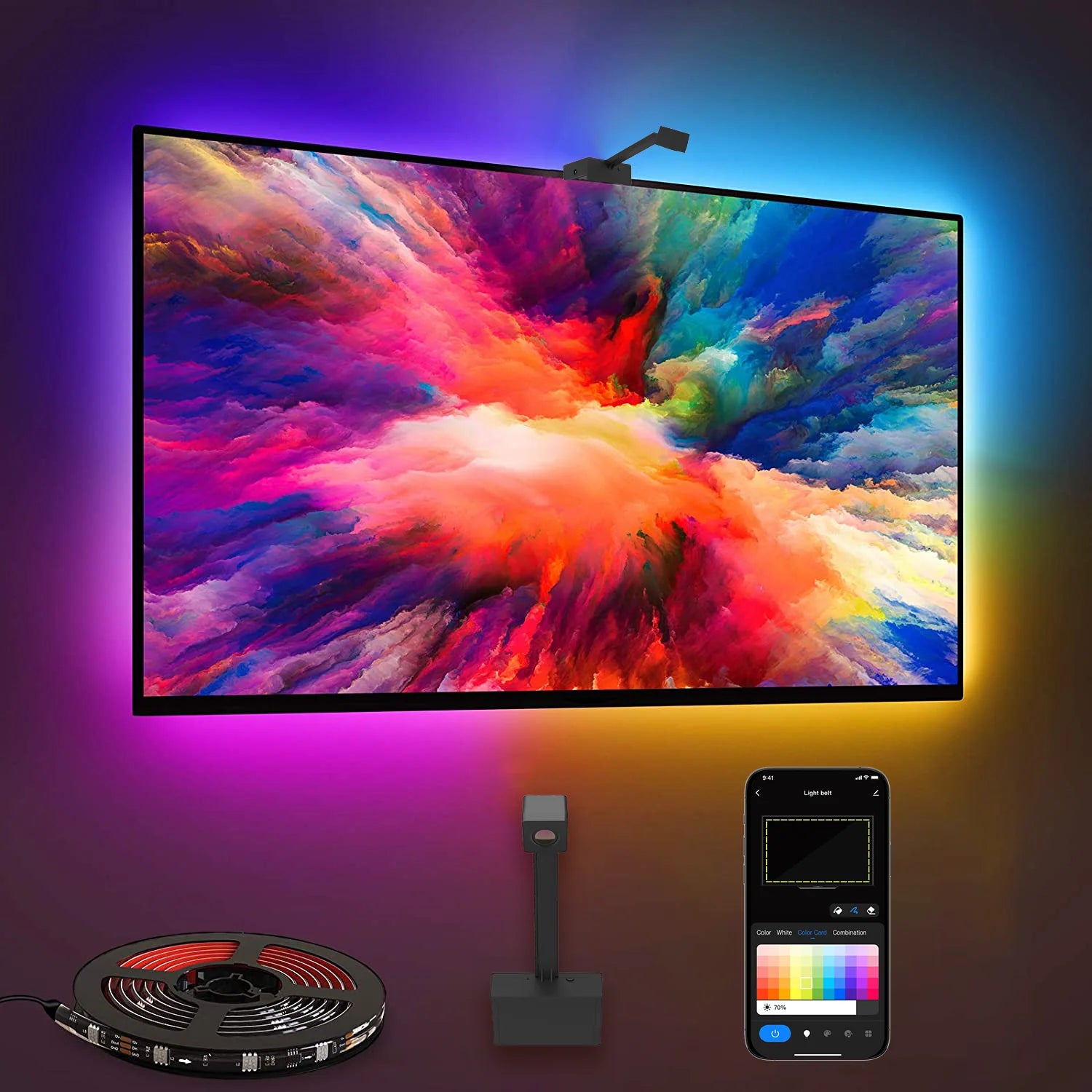 [GOLD] Glowsync™ HD – Smart LED TV Backlight Strip with Real-Time Screen Sync (50–65” Tvs Only)