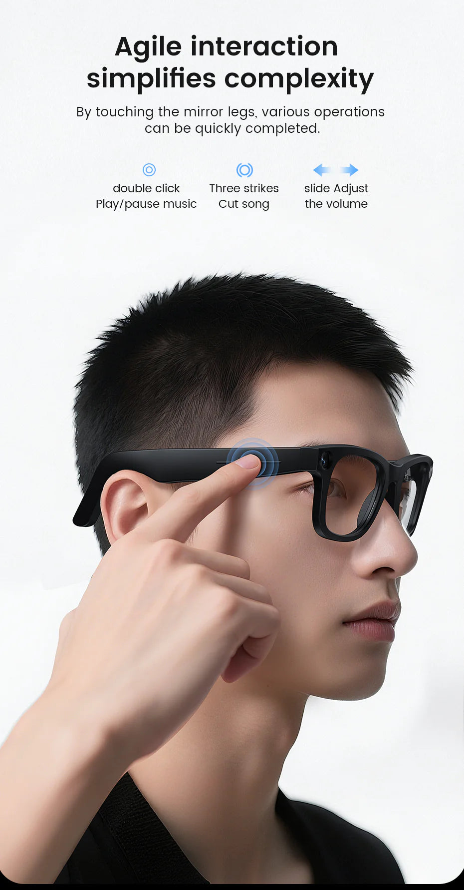 [GOLD] Cyanvue AI Smart Glasses – 8MP Camera Glasses with Music & Call Features