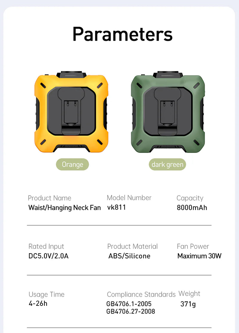 [GOLD] Coolbelt Pro – Wearable Waist Fan & Power Bank with Desktop Stand