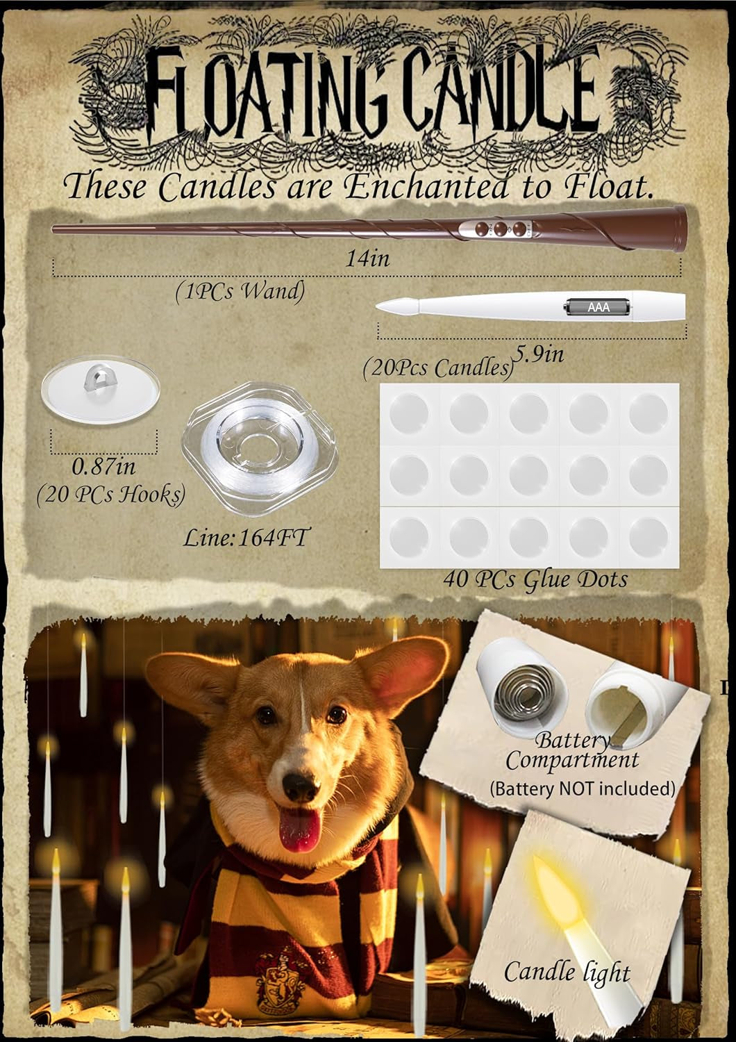 [GOLD] Spellglow Floating Candles